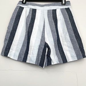 JCrew Point Sur High Waisted Linen Stripes Shorts, Fully Lined, Size 4, Not Worn